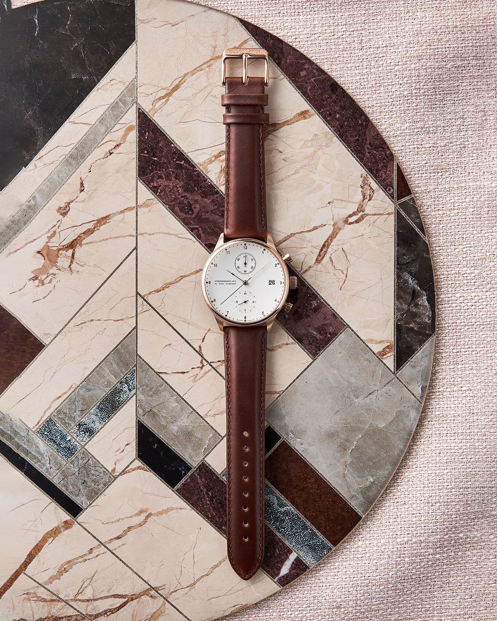 1815 Chronograph, Rose Gold / White