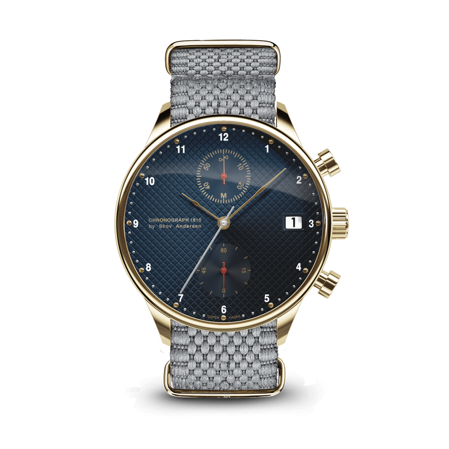 About Vintage - 1815 Chronograph, Gold / Blue Turtle Red (Limited edition)