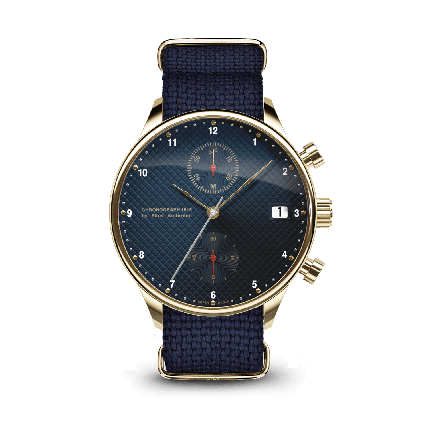 About Vintage - 1815 Chronograph, Gold / Blue Turtle Red (Limited edition)