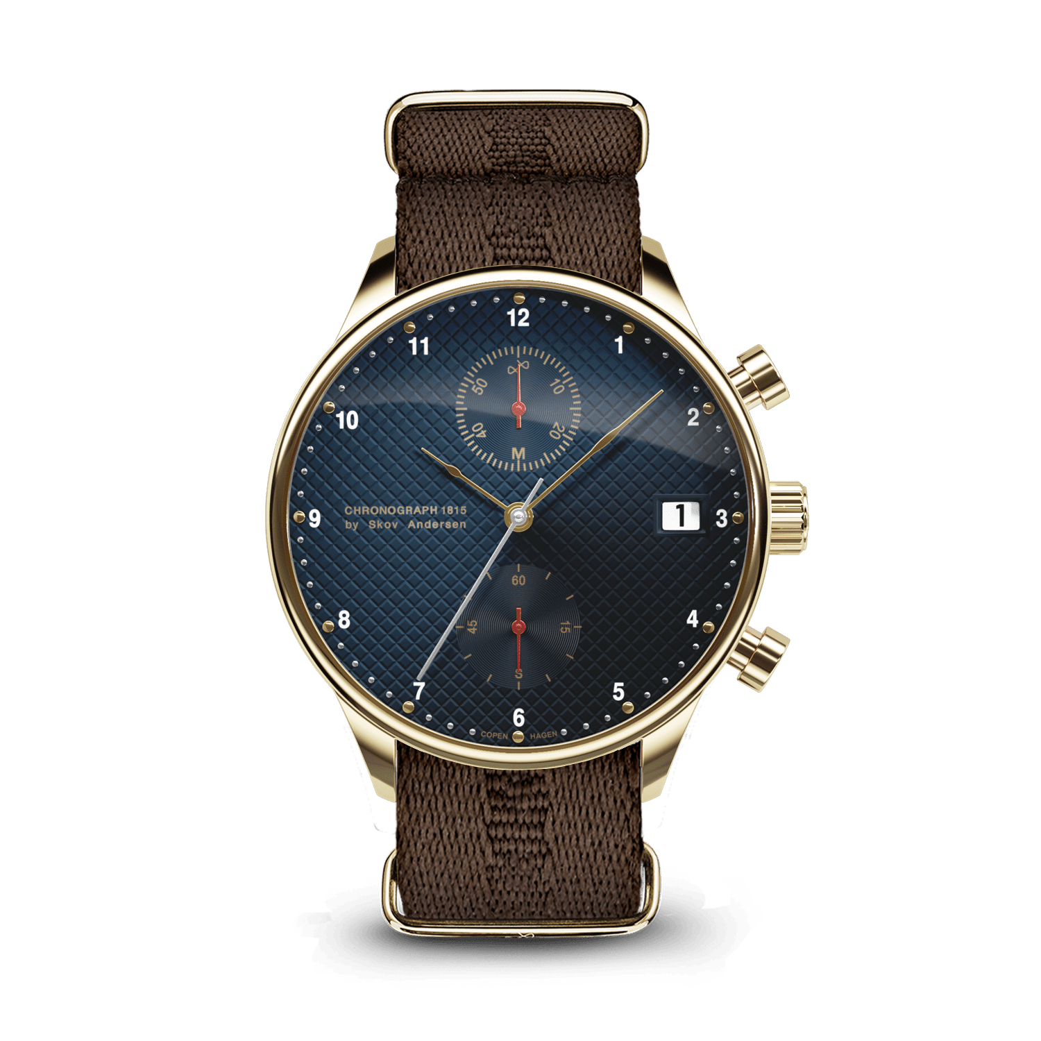 About Vintage - 1815 Chronograph, Gold / Blue Turtle Red (Limited edition)