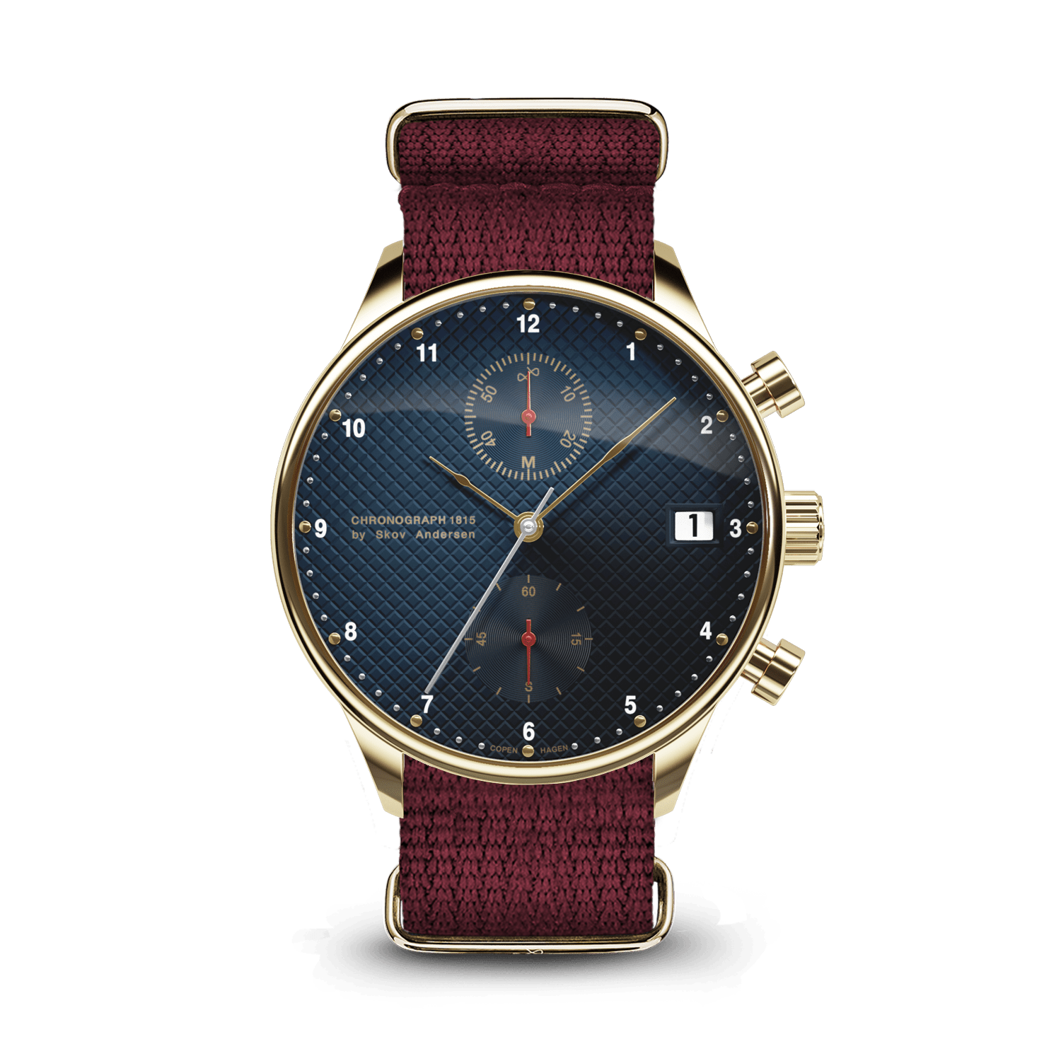 About Vintage - 1815 Chronograph, Gold / Blue Turtle Red (Limited edition)