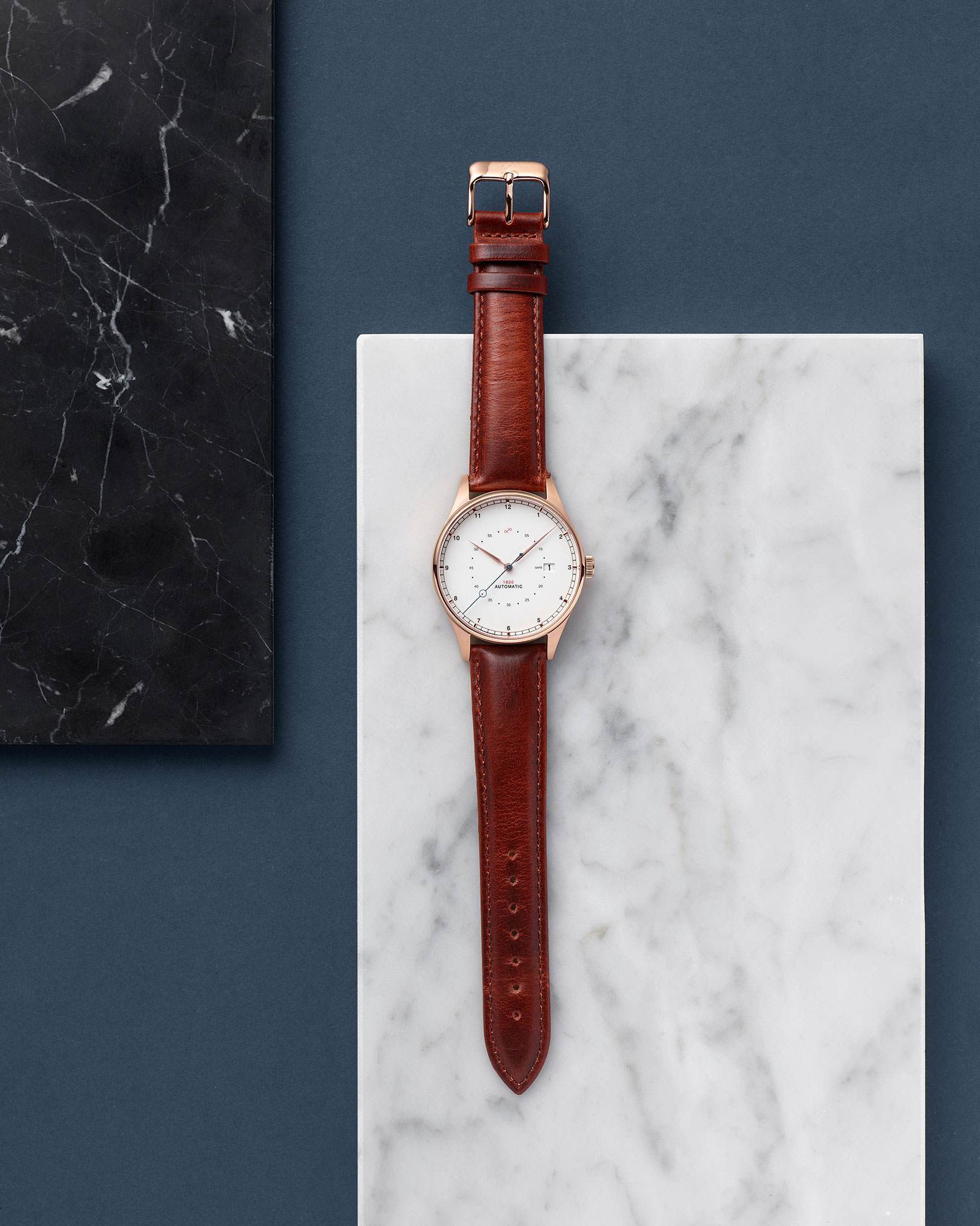 1820 Automatic, Rose Gold / White