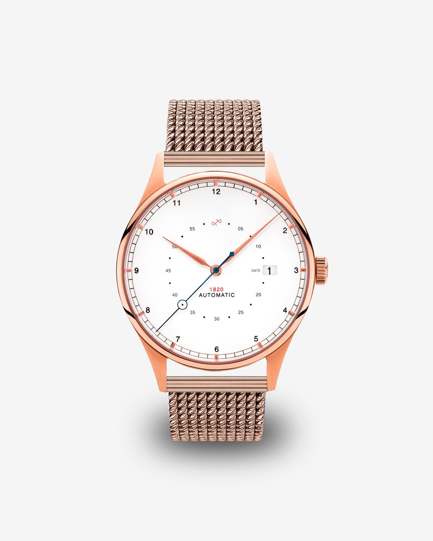 1820 Automatic, Rose Gold / White