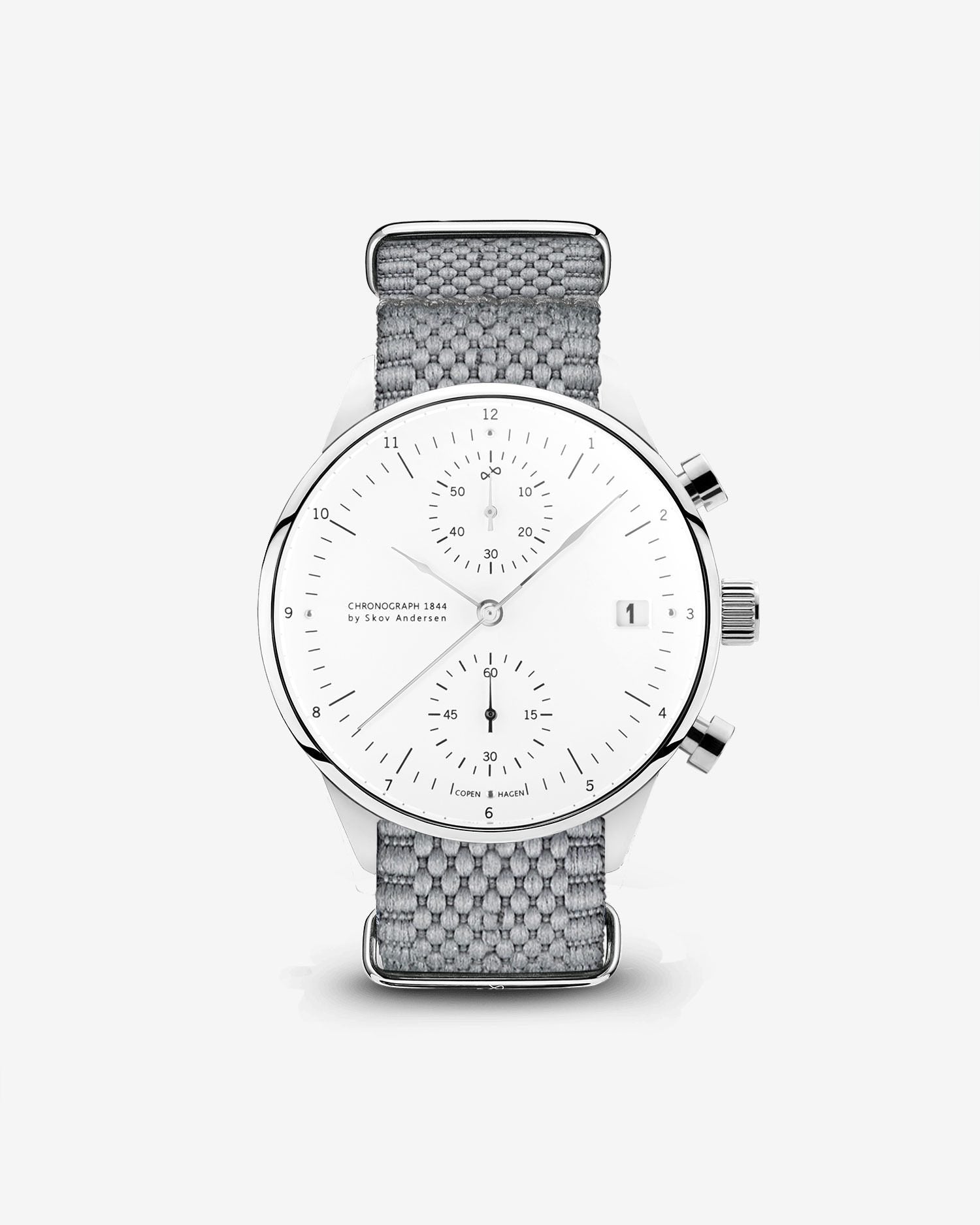 1844 Chronograph, Steel / White