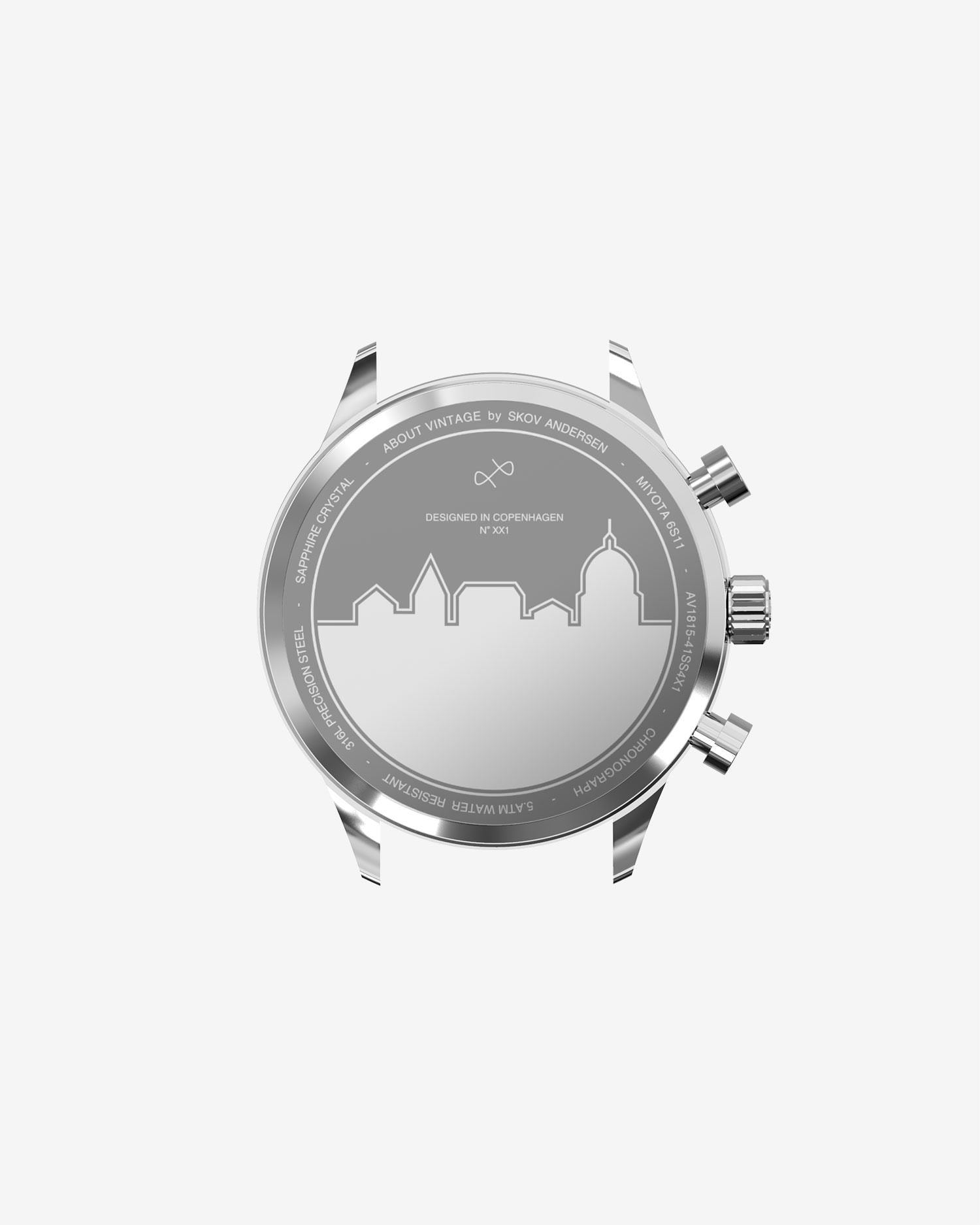 About Vintage - 1844 Chronograph, Steel / White