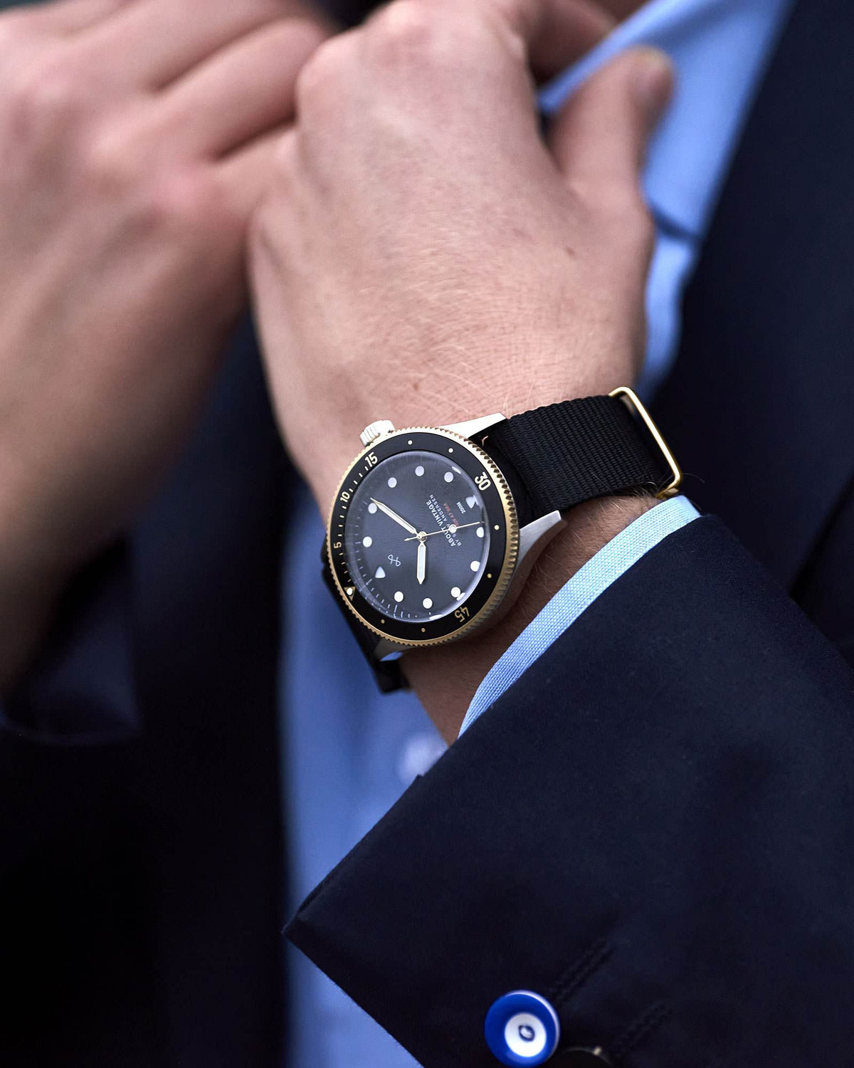 About Vintage - 1926 At'sea, Two Toned / Black #Strap_Black Nato