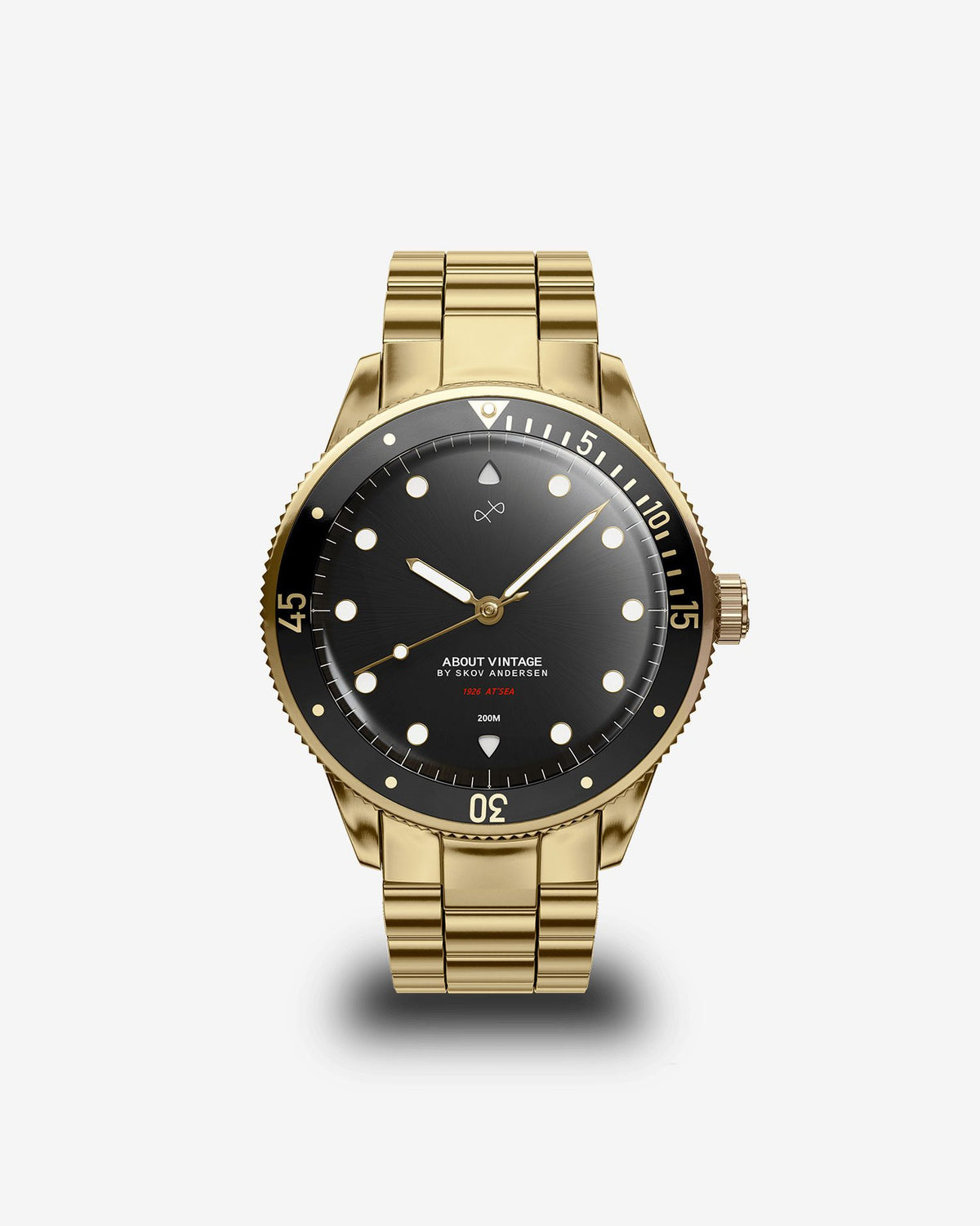 About Vintage - 1926 At'sea, Gold / Black #Strap_3-Link