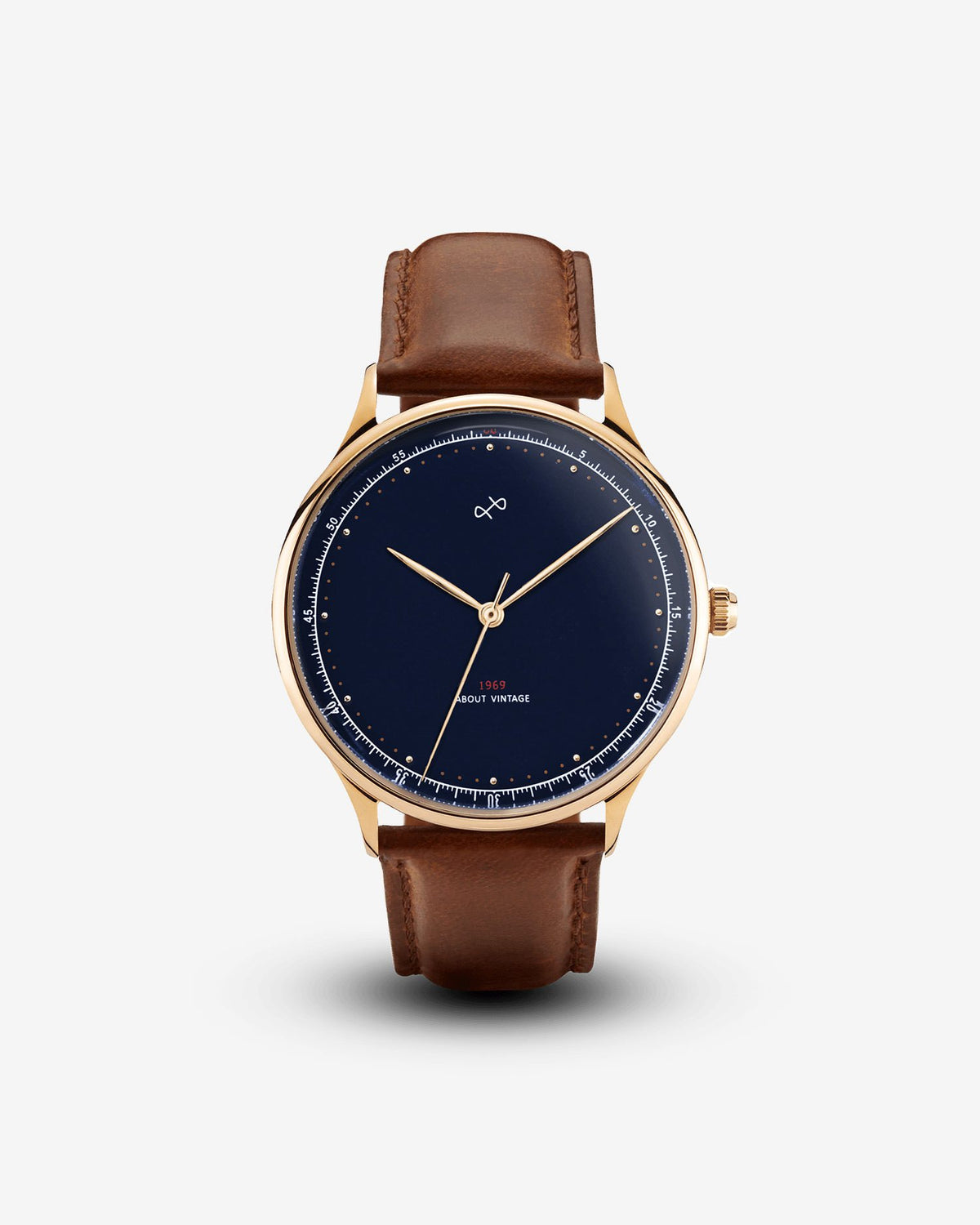 About Vintage - 1969 Vintage, Gold / Midnight Blue - Special Edition #Strap_Brown