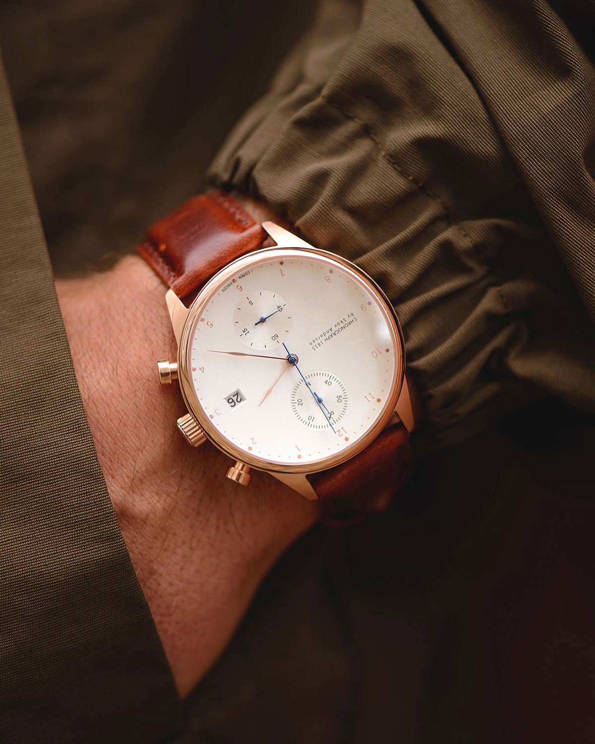 1815 Chronograph, Rose Gold / White