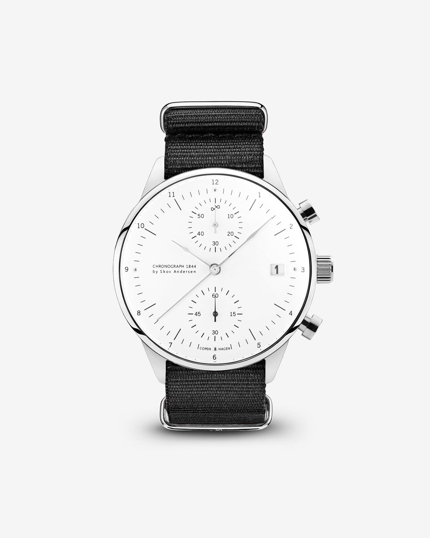 1844 Chronograph, Steel / White