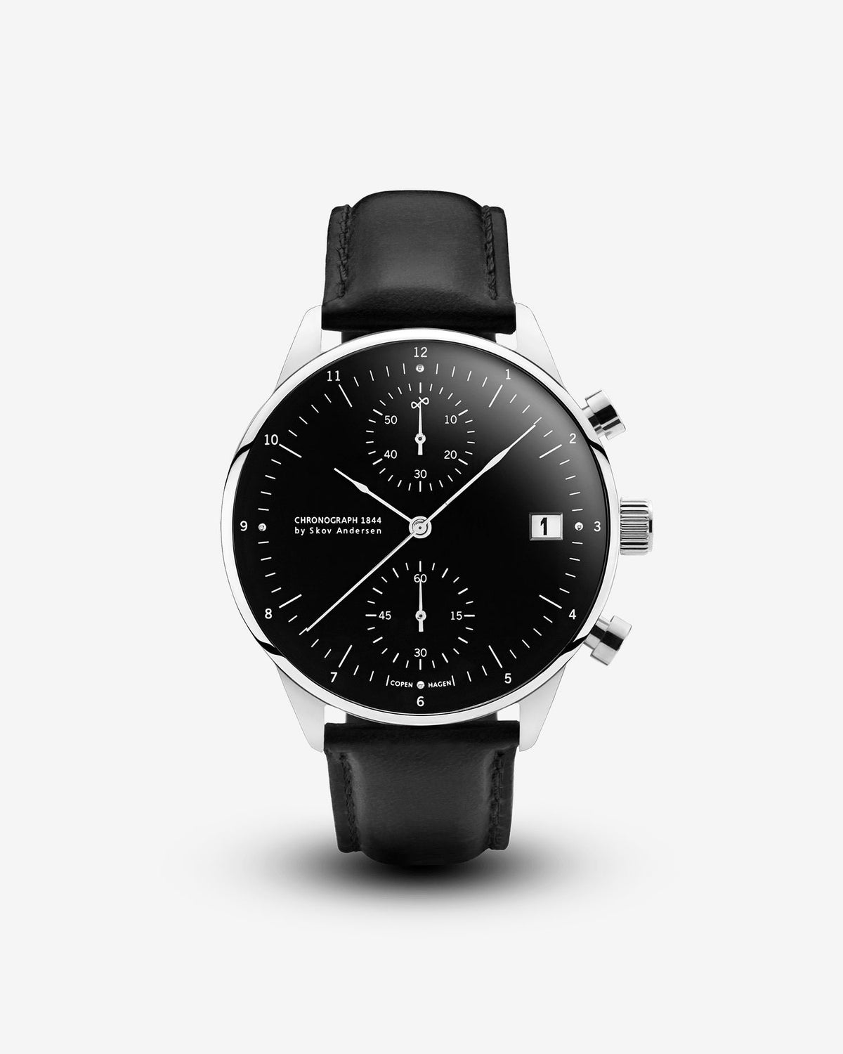 About Vintage - 1844 Chronograph, Steel / Black #Strap_Black