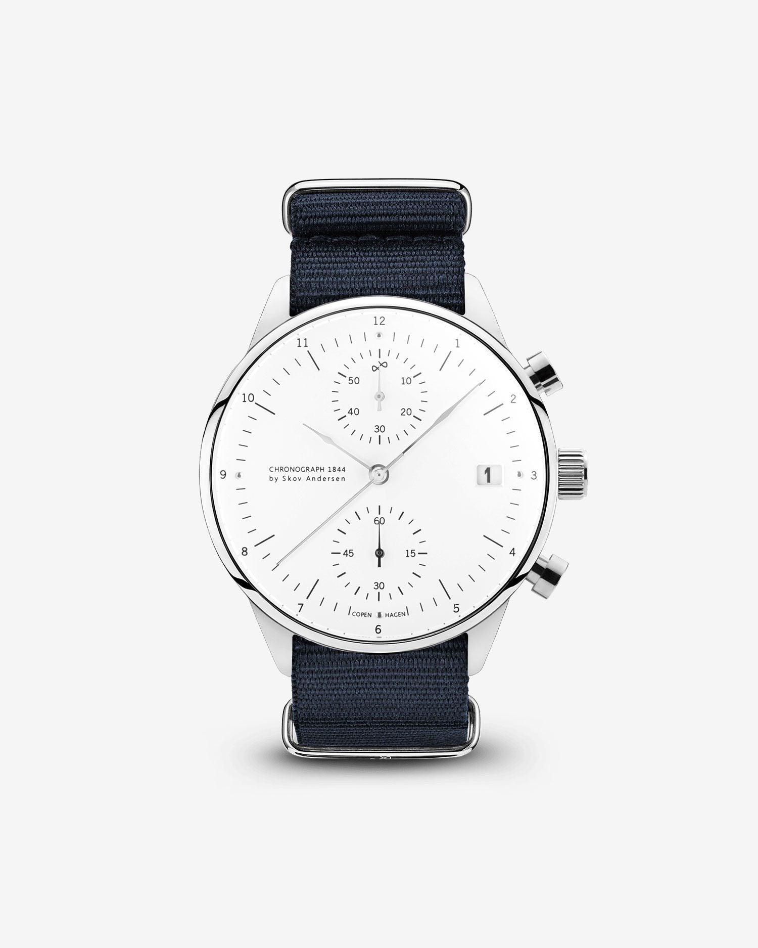 1844 Chronograph, Steel / White