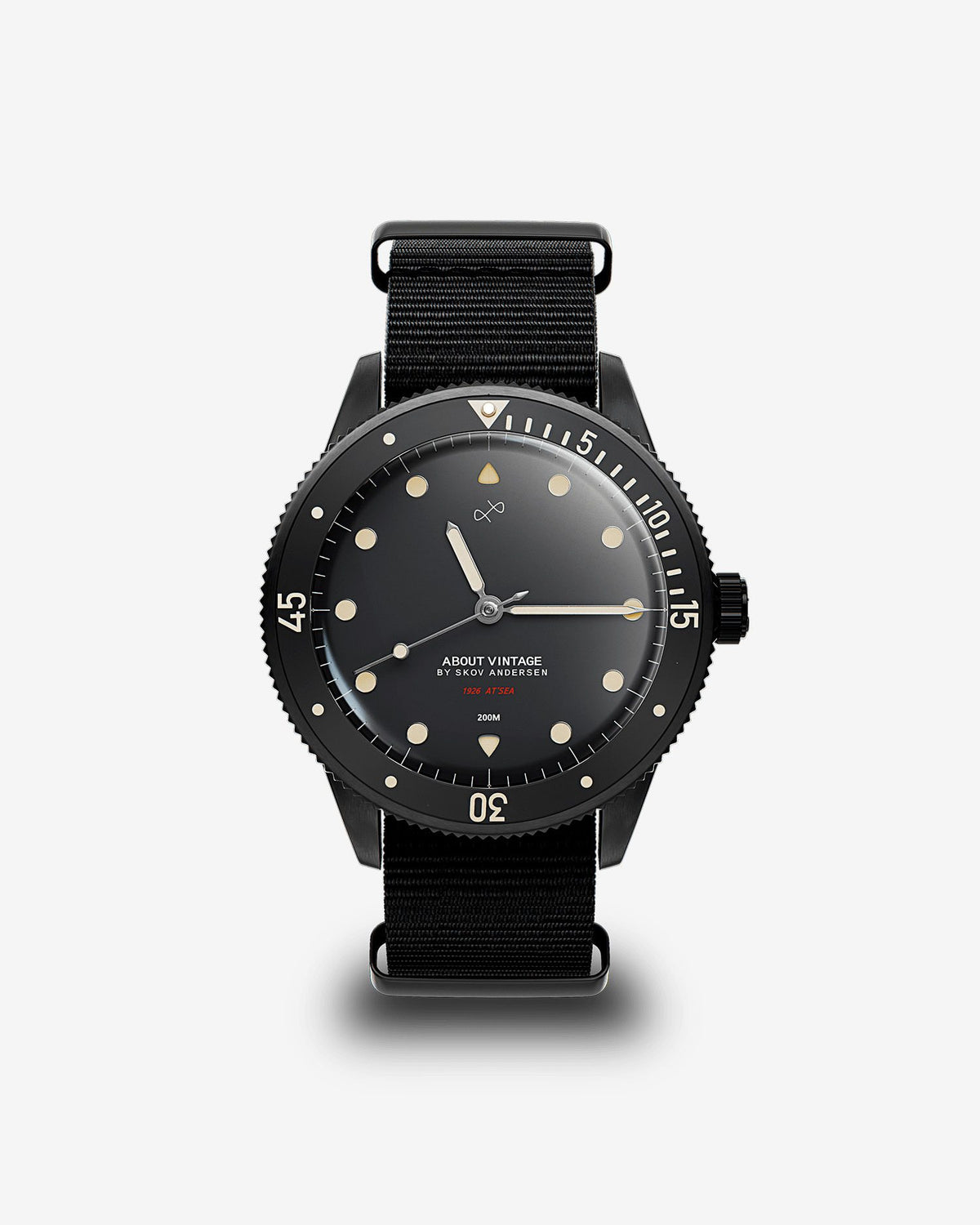 About Vintage - 1926 At'sea, All Black / Black Vintage #Strap_Black Nato