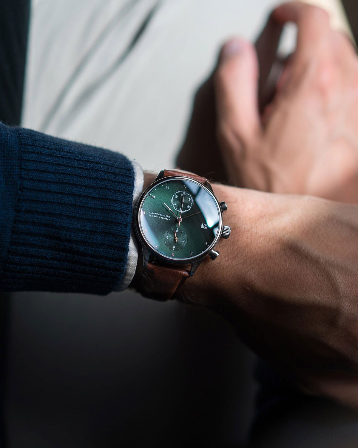 1815 Chronograph, Steel / Green Sunray