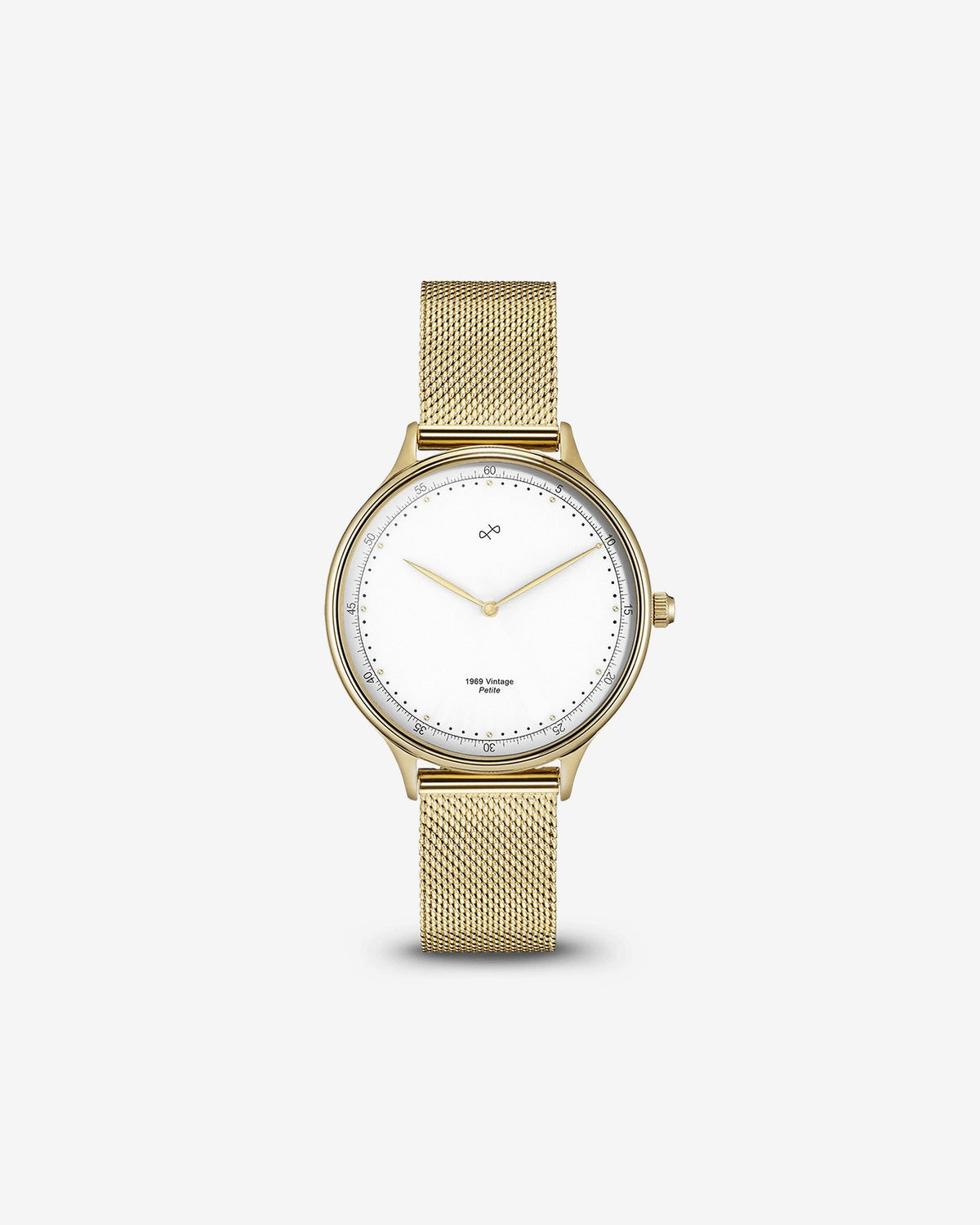 About Vintage - 1969 Petite, Gold / White #Strap_Mesh Gold