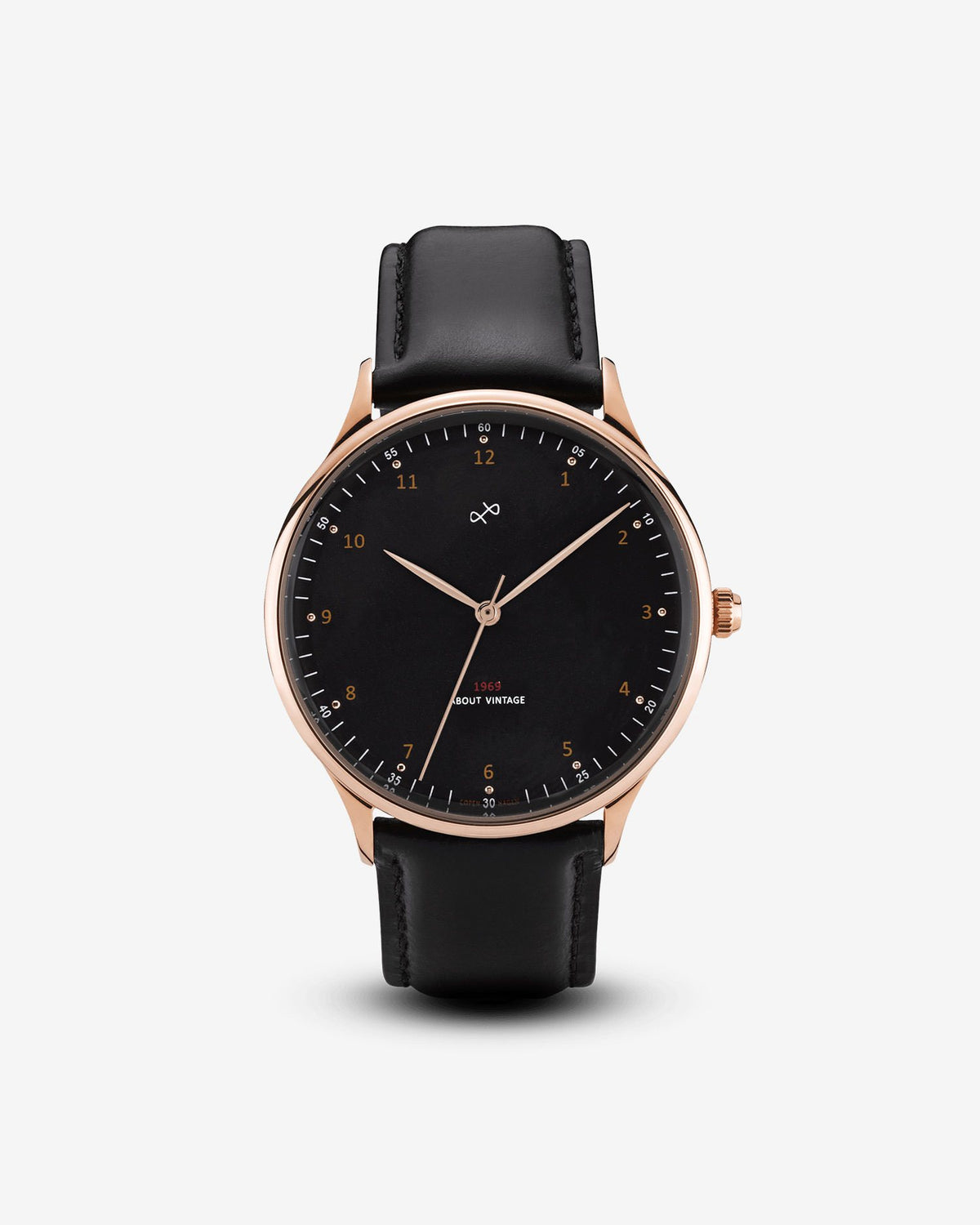 About Vintage - 1969 Vintage, Rose Gold / Black #Strap_Black