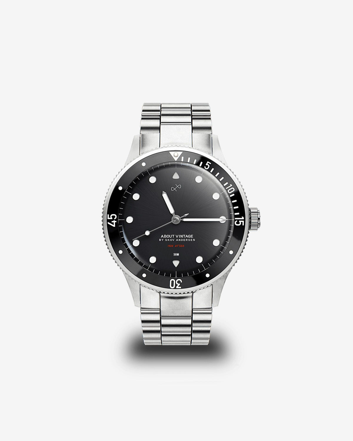 About Vintage - 1926 At'sea, Steel / Black – 36mm #Strap_3-Link