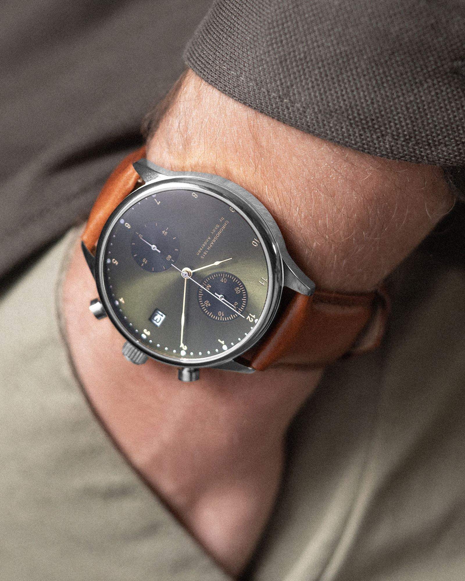 About Vintage - 1815 Chronograph, Steel / Army Sunray (Limited edition)