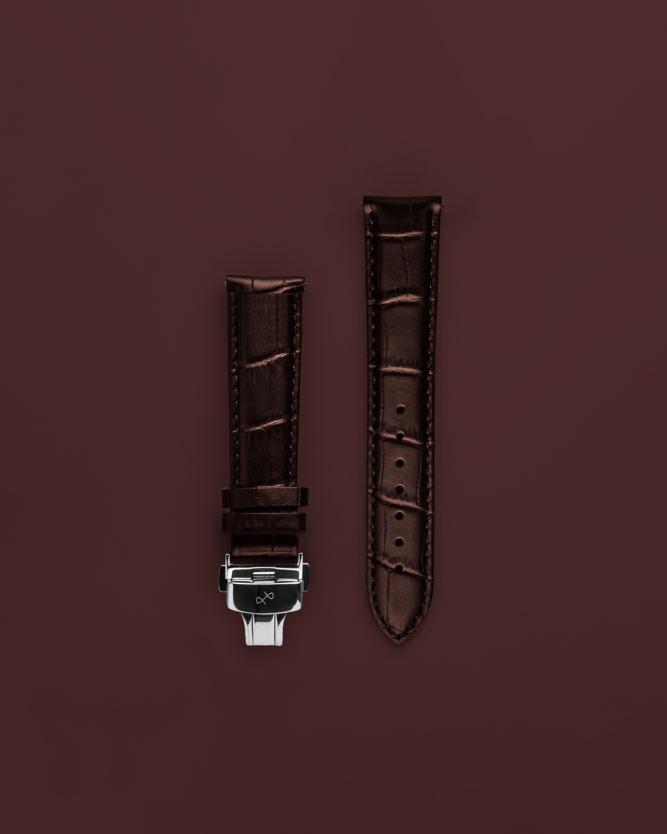 About Vintage - Butterfly Clasp - Brown Croco