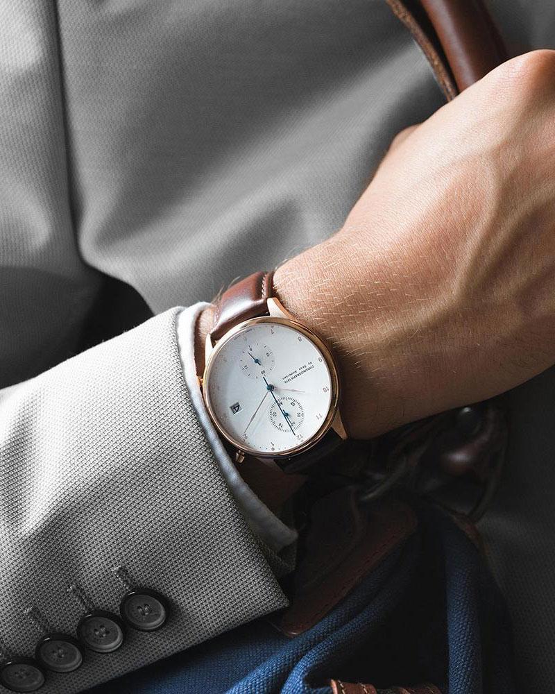1815 Chronograph, Rose Gold / White