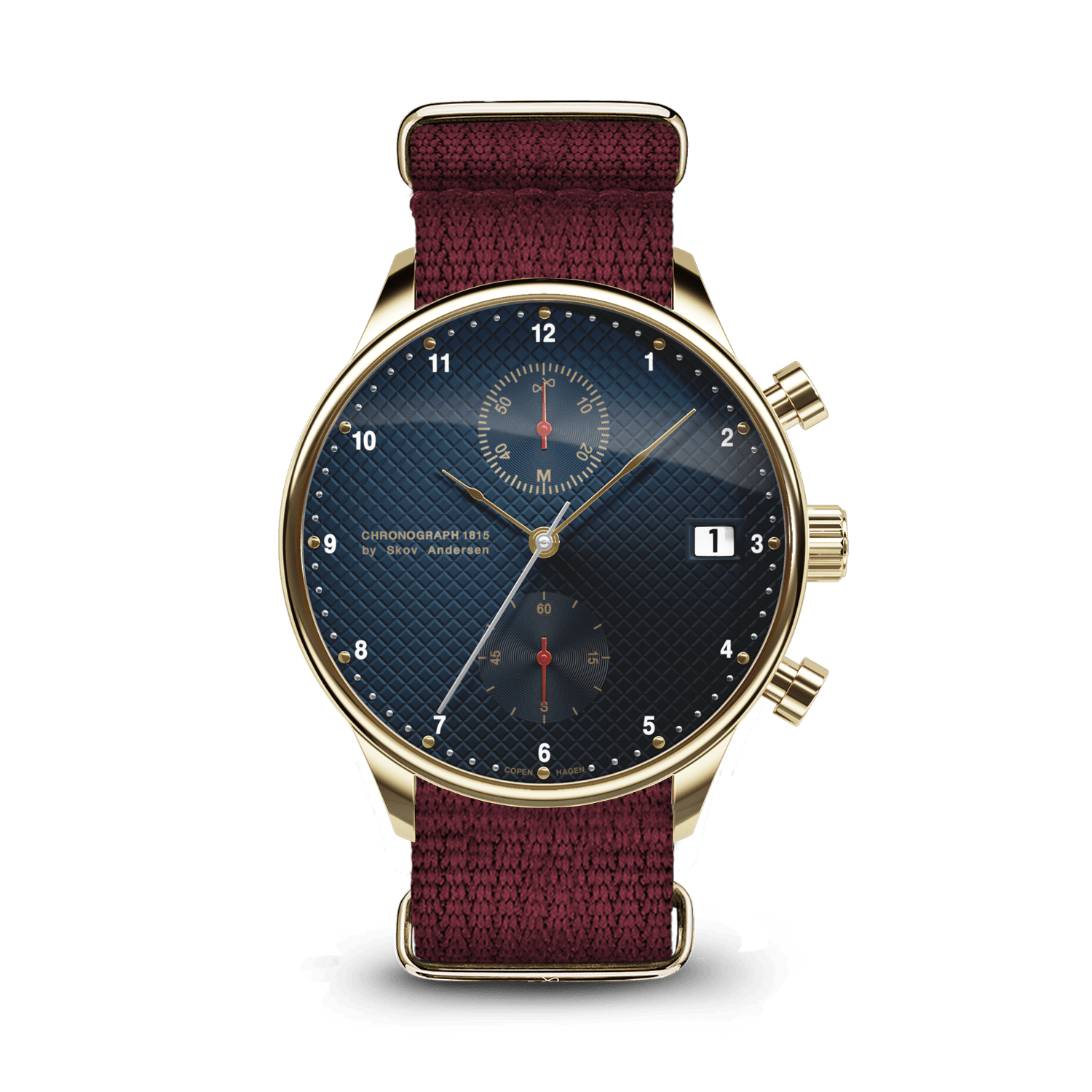 About Vintage - 1815 Chronograph, Gold / Blue Turtle Red (Limited edition) 