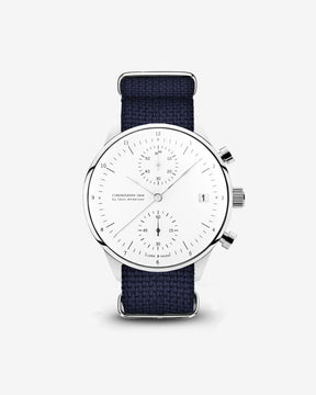 1844 Chronograph, Steel / White