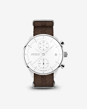 1844 Chronograph, Steel / White