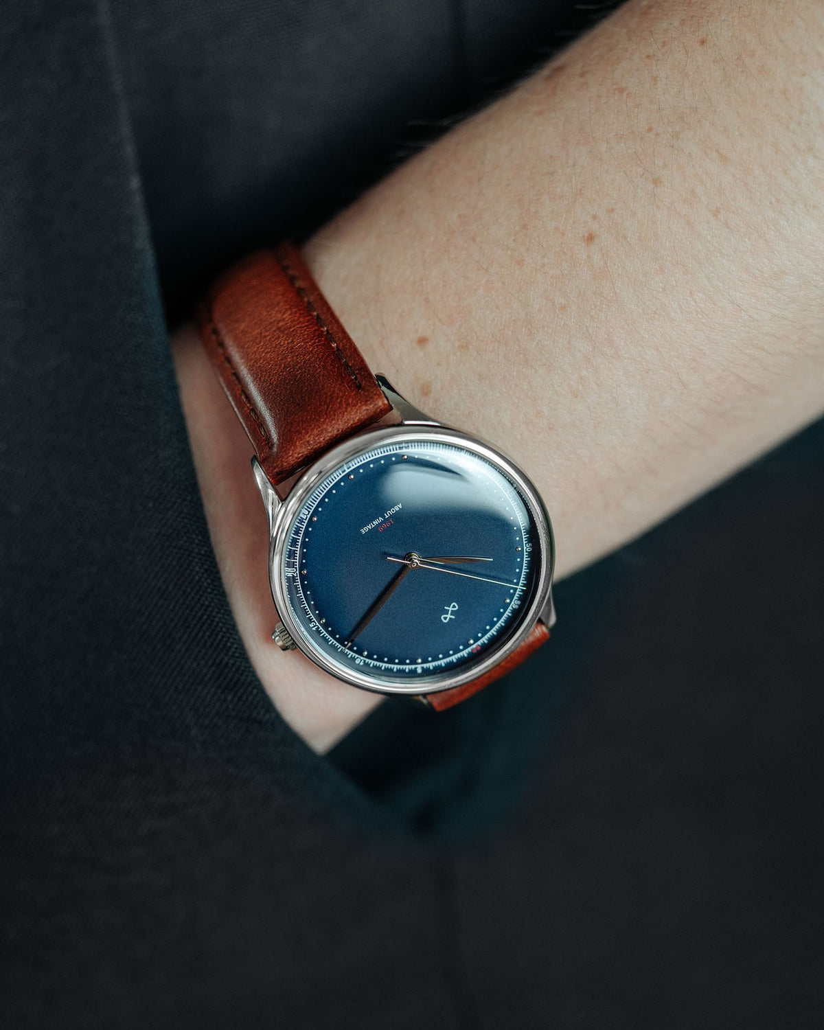 About Vintage - 1969 Vintage, Steel / Midnight Blue - Special Edition #Strap_Brown