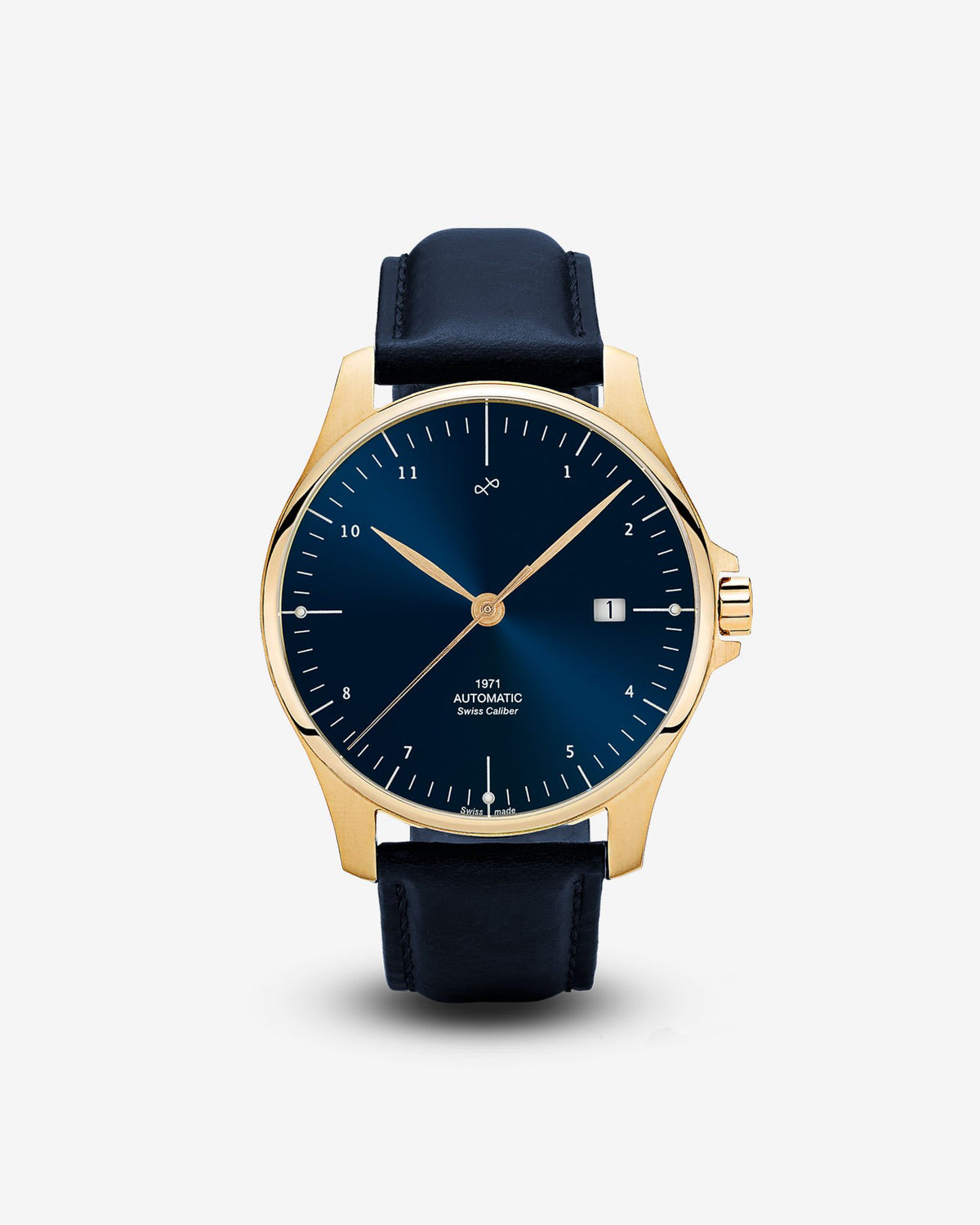About Vintage - 1971 Automatic, Gold / Night Blue - Swiss Made #Strap_Blue
