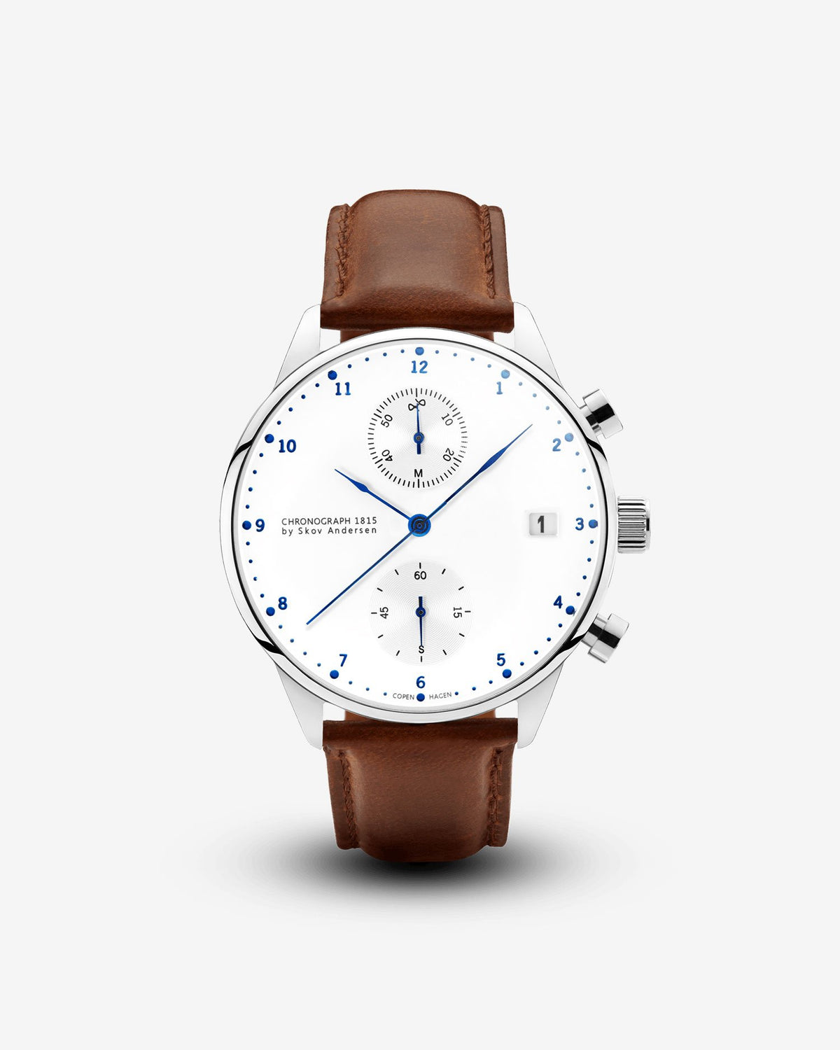 About Vintage - 1815 Chronograph, Steel / White #Strap_Brown