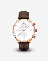 About Vintage - 1815 Chronograph, Rose Gold / White #Strap_Dark Brown