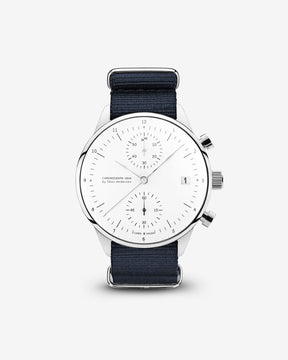 1844 Chronograph, Steel / White