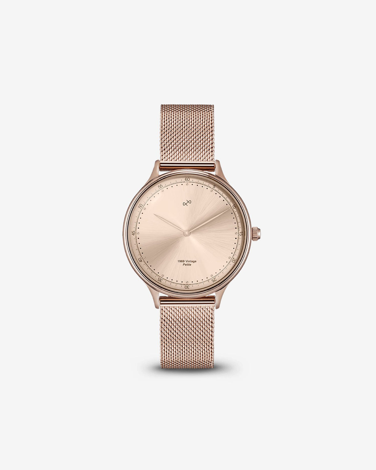 About Vintage - 1969 Petite, Rose Gold / Rose Gold Sunray #Strap_Mesh Rose Gold